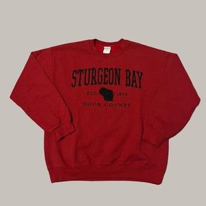 Vintage Red Sturgeon Bay Crewneck Sweatshirt Men's M